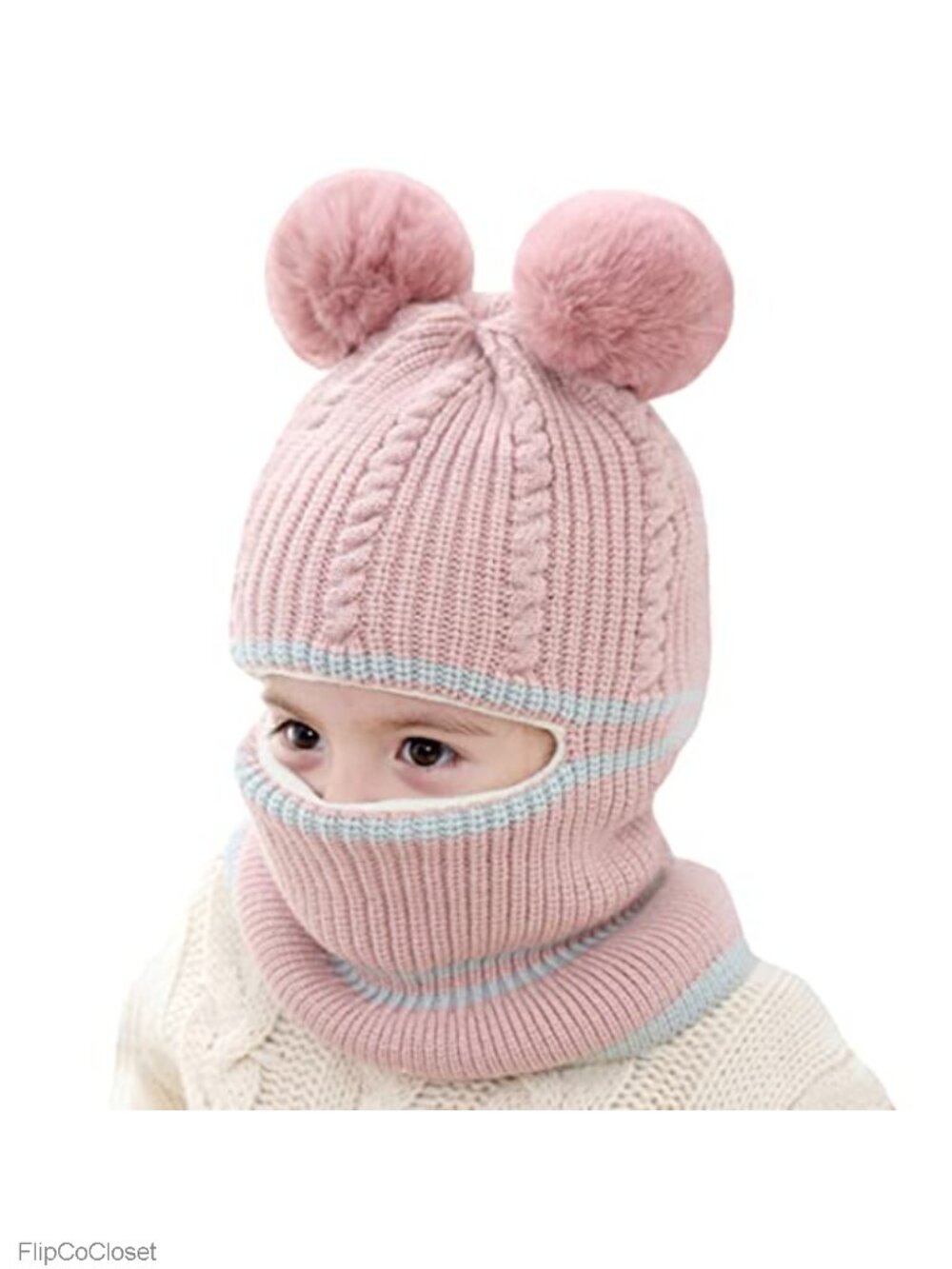 Toddler Winter Hat Baby Balaclava 2 in 1 Fleece Lined Knitted Beanie with Face